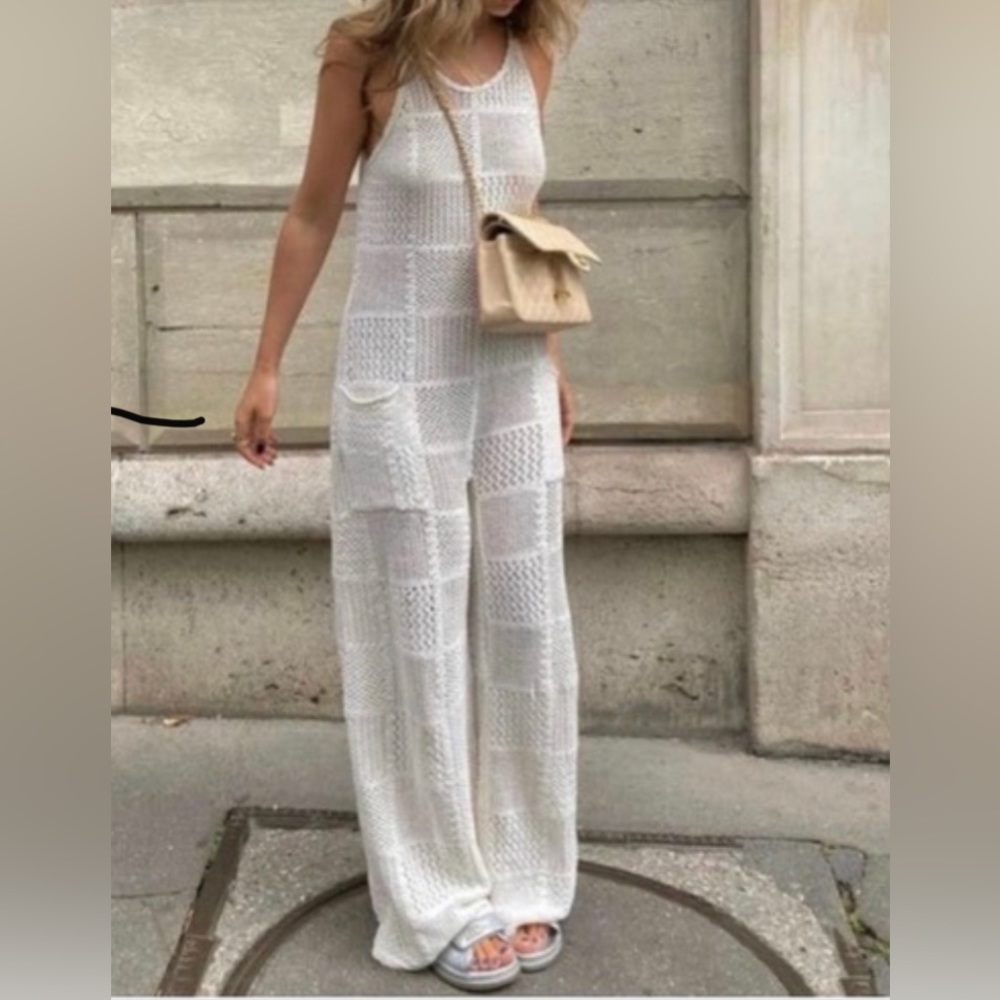 Zara knit patchwork jumpsuit